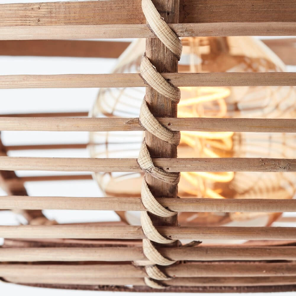 Rotan eettafel hanglamp Woodball Brilliant 4004353413797