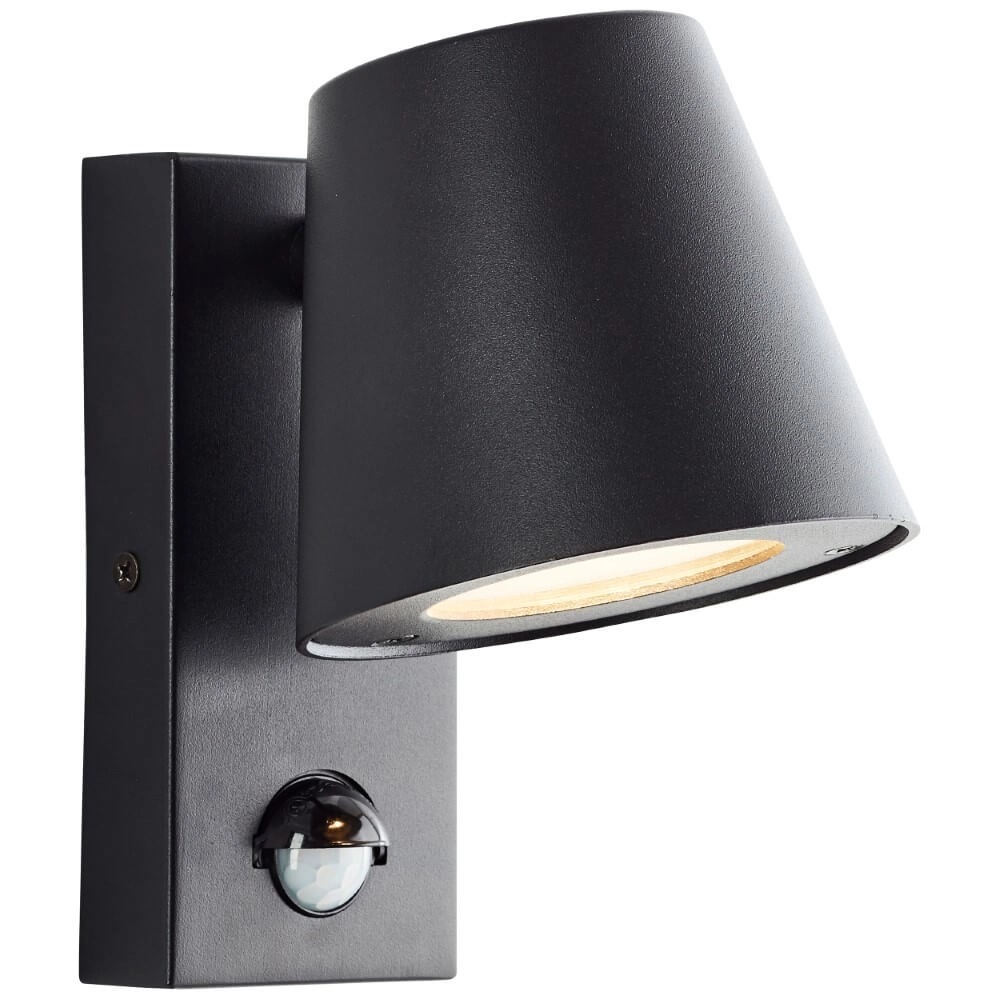 Zwarte wandlamp Bari met sensor Zwarte wandlamp Bari met sensor