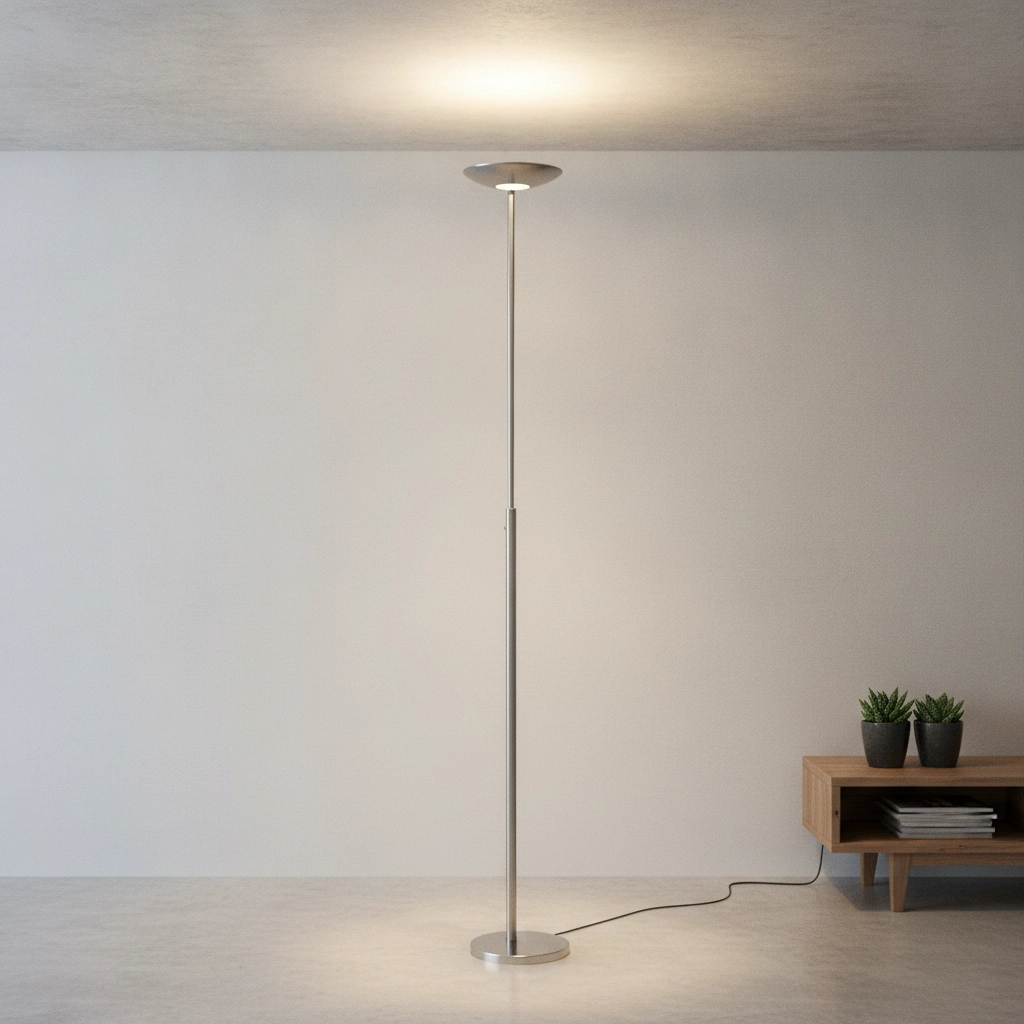 Klassieke vloerlamp Geneva nikkel Ø 23cm