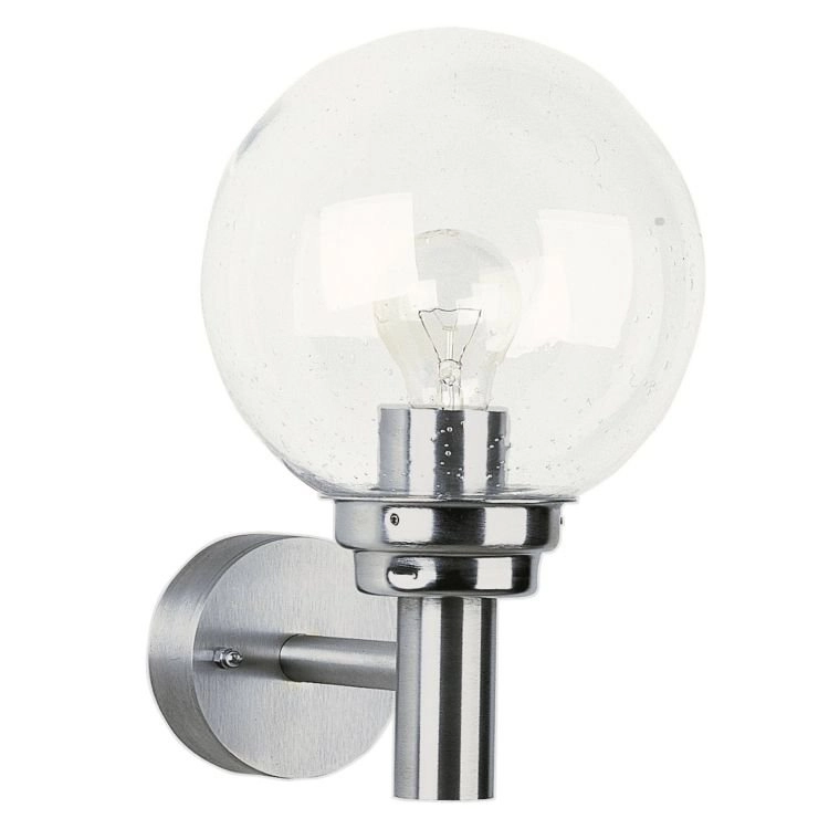 Buitenlamp bol lamp Globe Clear RVS - 20cm Buitenlamp bol lamp Globe Clear RVS - 20cm