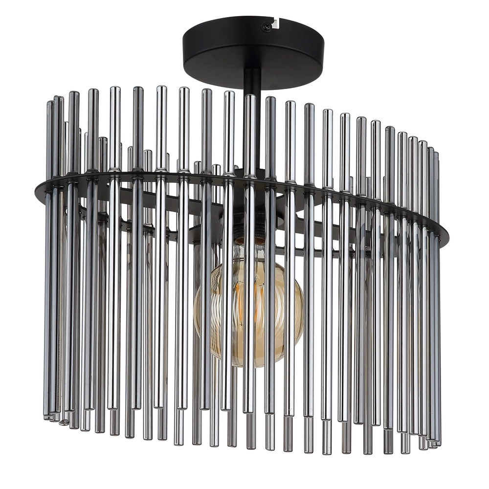 Plafondlamp Gorley enkel zwart met glas staafjes Globo 9007371525621