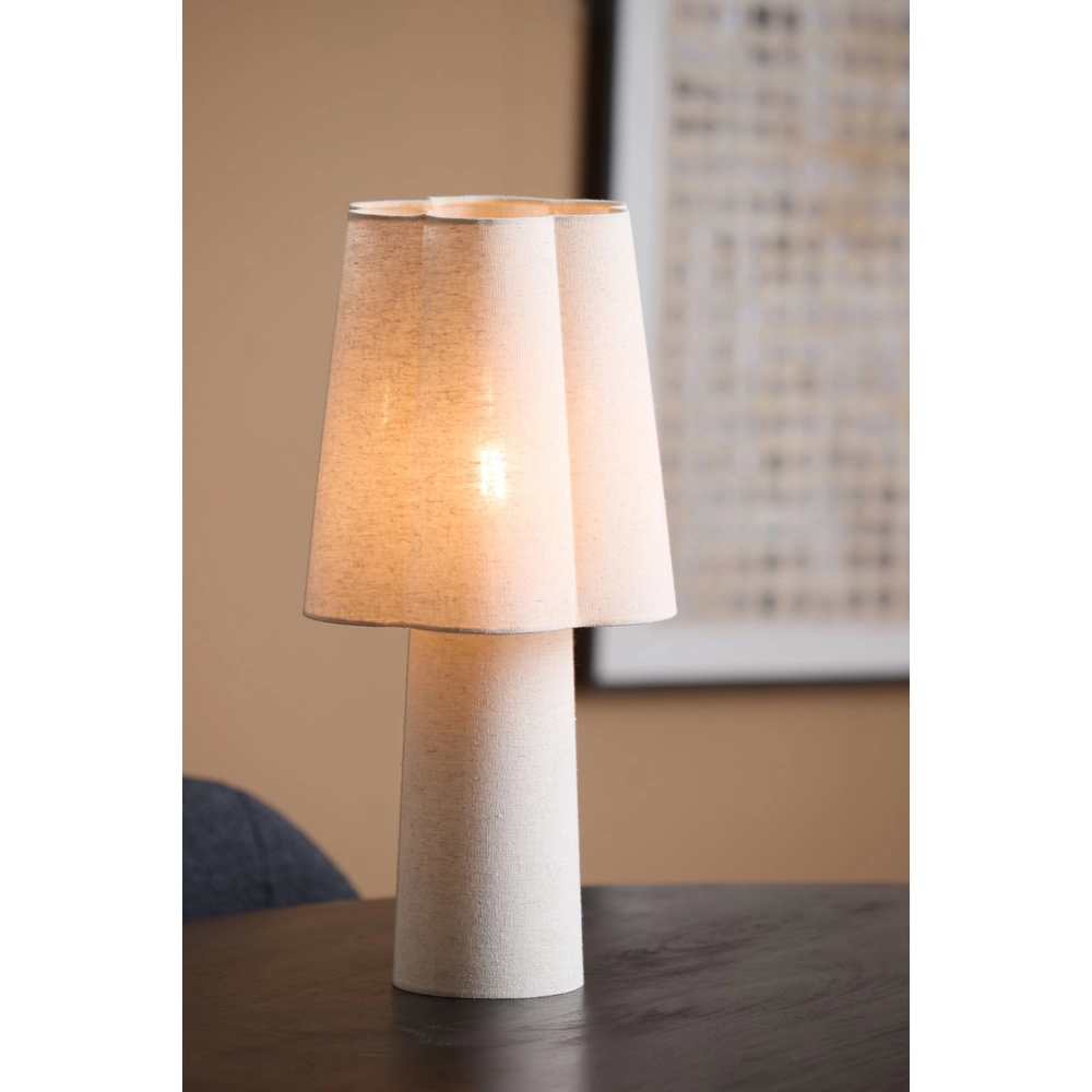 Schemerlamp Musaby organische vorm - naturel linnen Light & Living 8717807784249