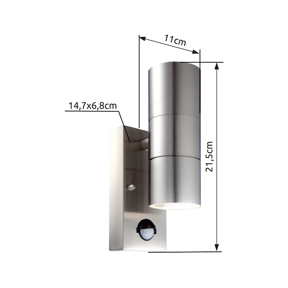 Wandlamp Style RVS met sensor Globo 9007371340484