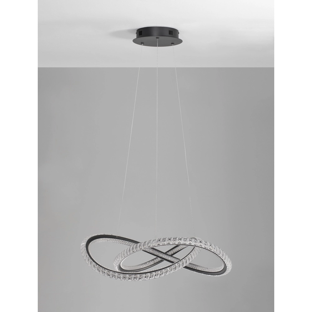 Design hanglamp Ginevra zwart Ø 58cm Lyora 5212017433473