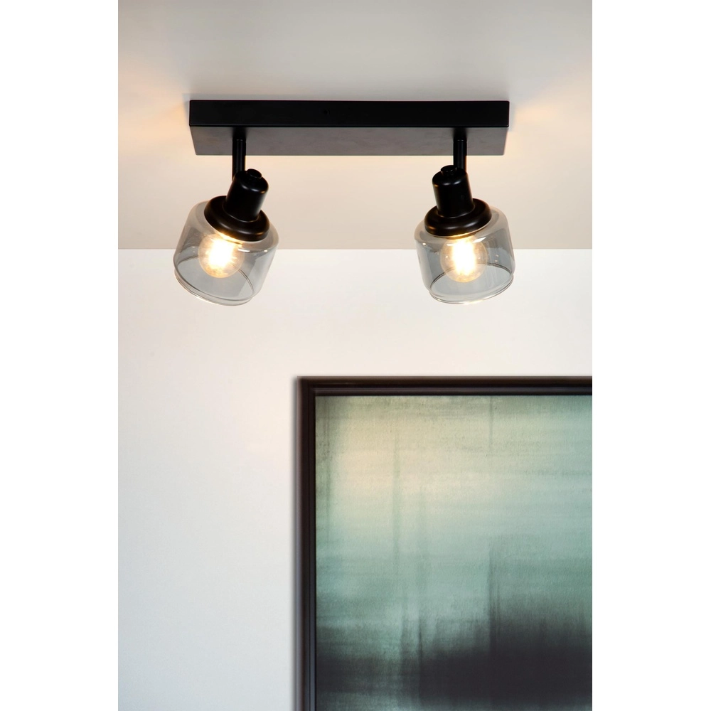 Plafondlamp Bjorn 2-lichts zwart Lucide 5411212771230
