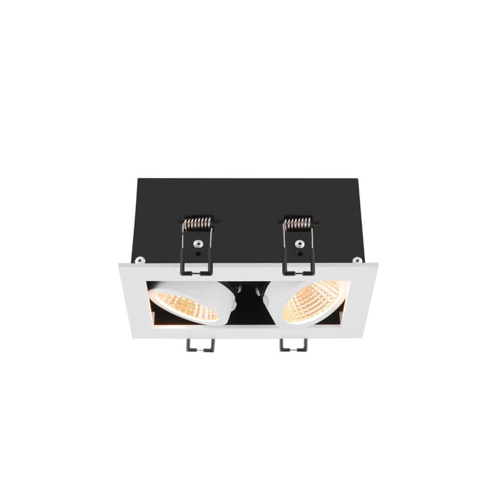 Vierkante led inbouwspot Kadux Double 2x Led - wit - 3000K