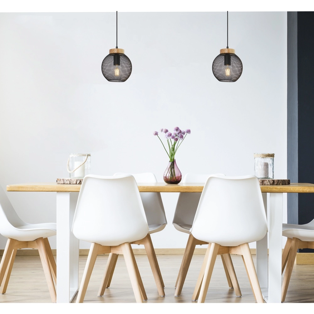 Hanglamp Pablo zwart gaas Globo 9007371423552