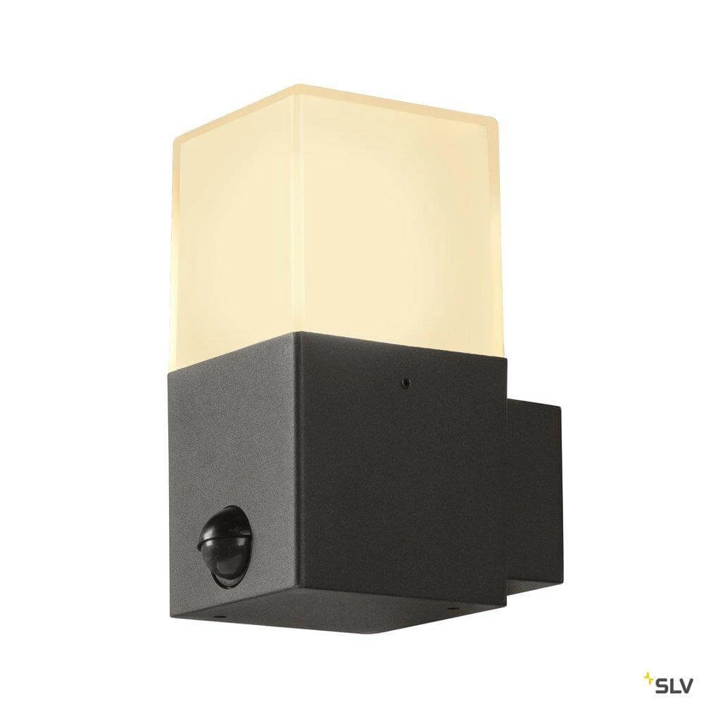 Antractiete buitenlamp Grafit met sensor vierkant SLV 4024163262705