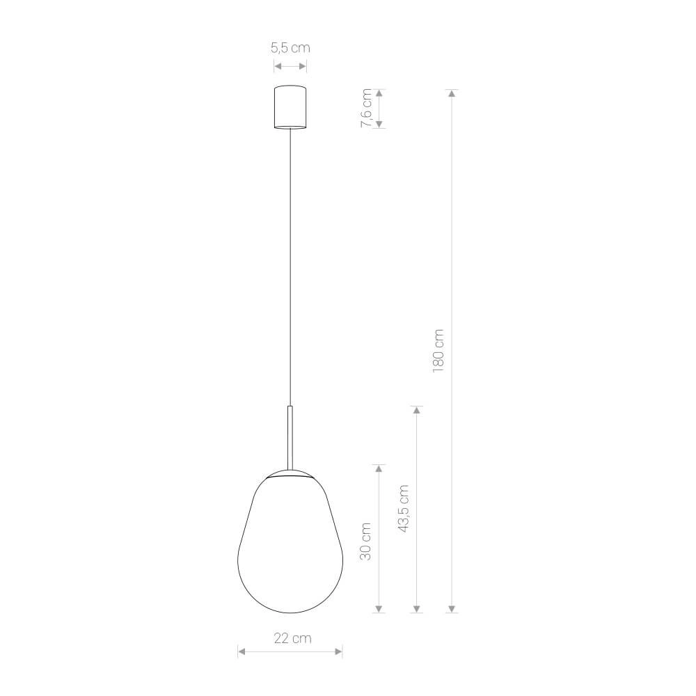 Ø 22cm hanglamp Pear Small zwart met helder glas Lyora 5903139780094