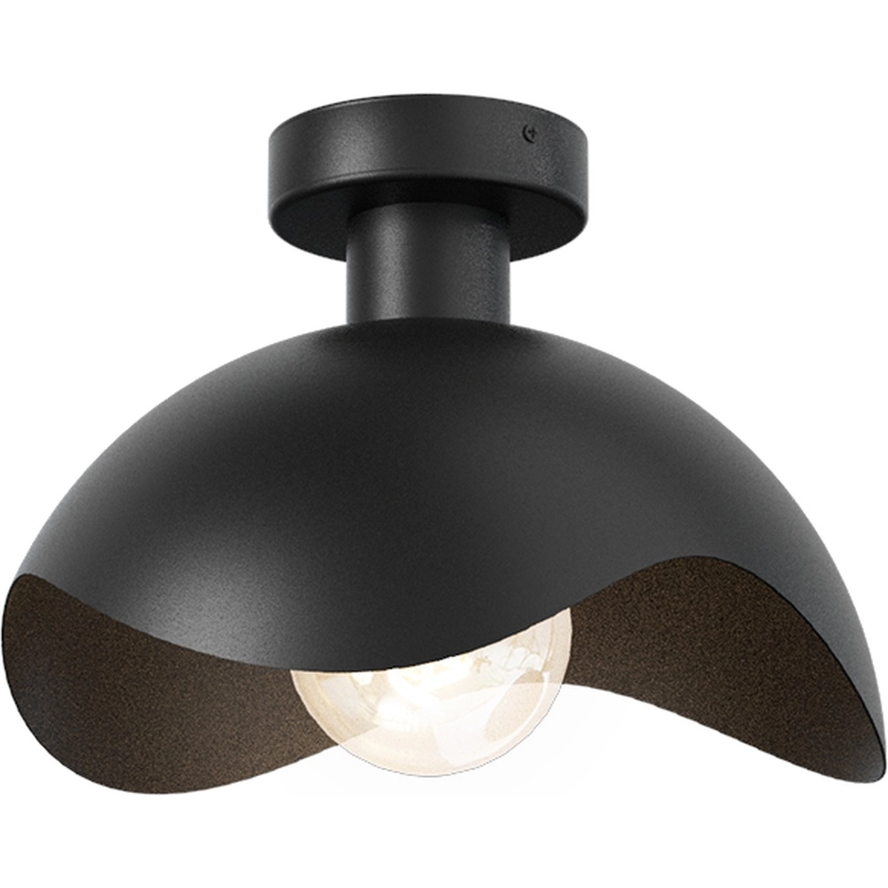 Design plafondlamp Volta Ø 30cm - golvend - zwart