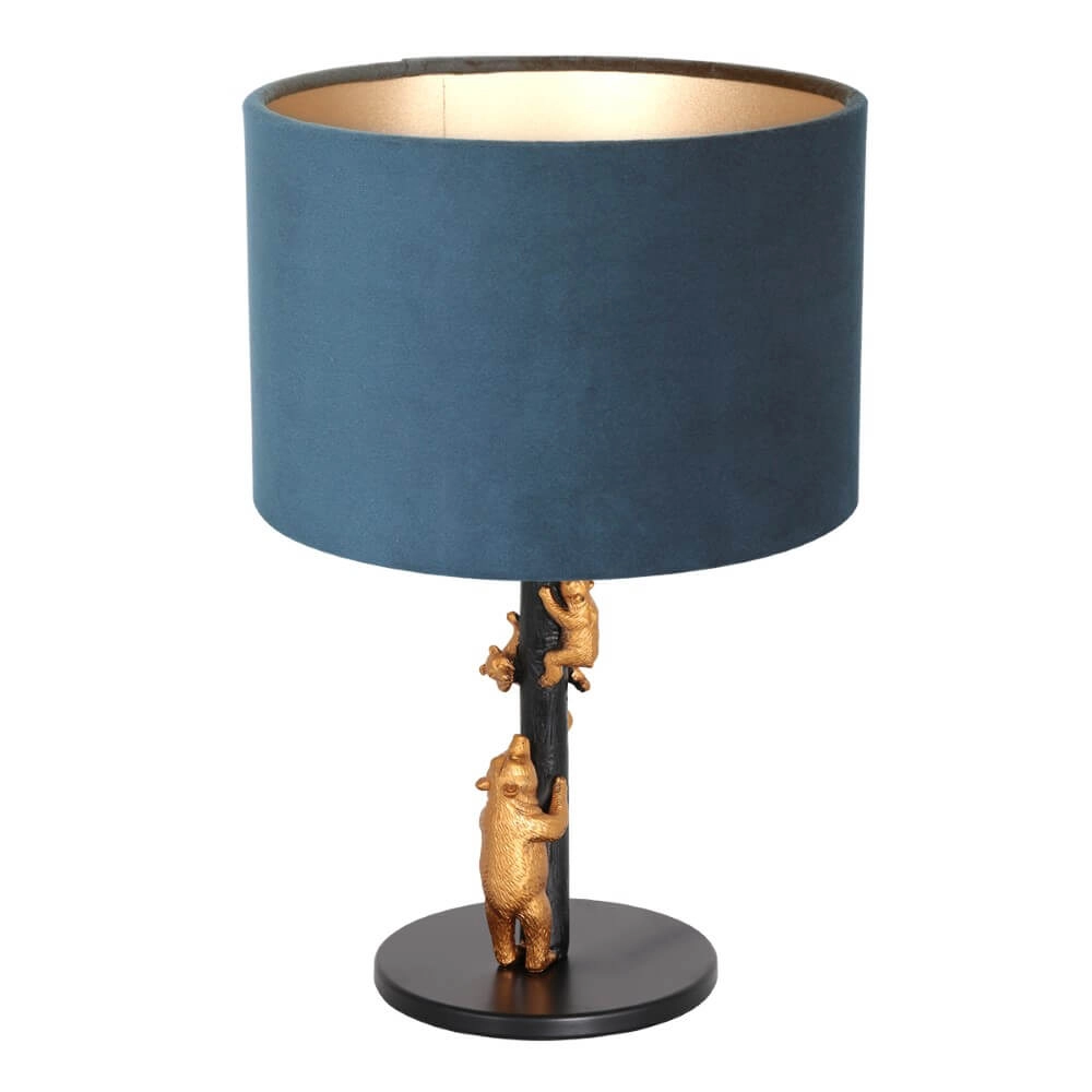 Design schemerlamp Animaux met blauw velvet Design schemerlamp Animaux met blauw velvet