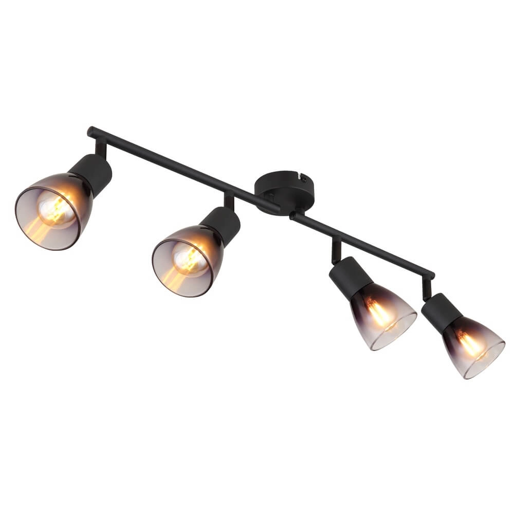 Zwarte plafondlamp Satella 4-lichts