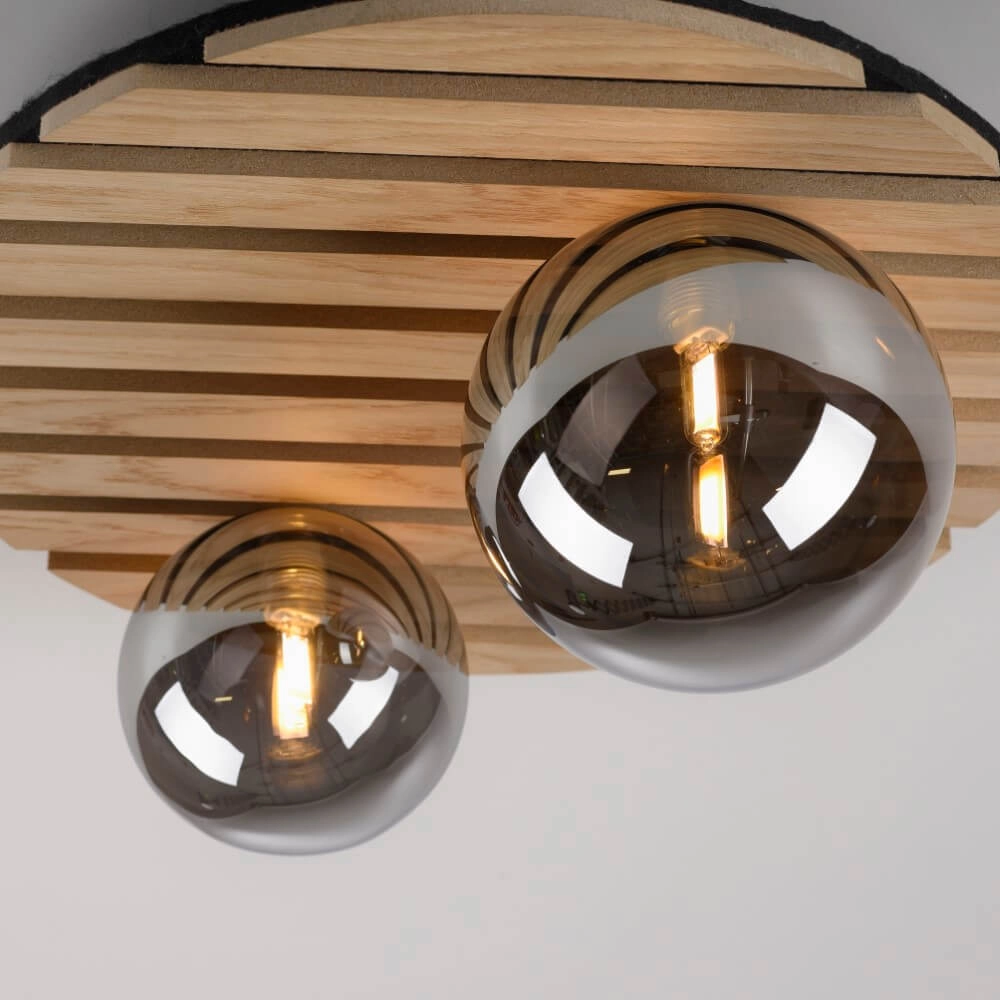 Houten plafondlamp Green Stika rond Just Light 4043689004231