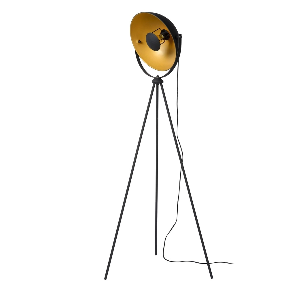 Industriële vloerlamp Alvaro zwart