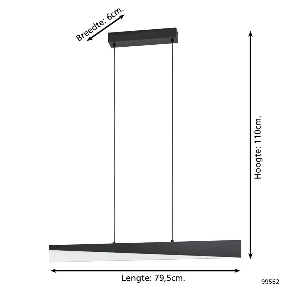 Zwarte led hanglamp Isidro Eglo 9002759995621