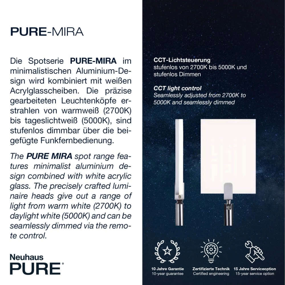 Plafondlamp Pure Mira 2-lichts aluminium Paul Neuhaus 4012248358863