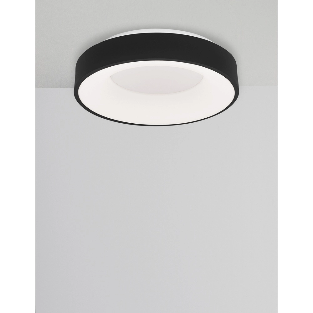 Plafondlamp Rando Thin zwart Ø 38cm