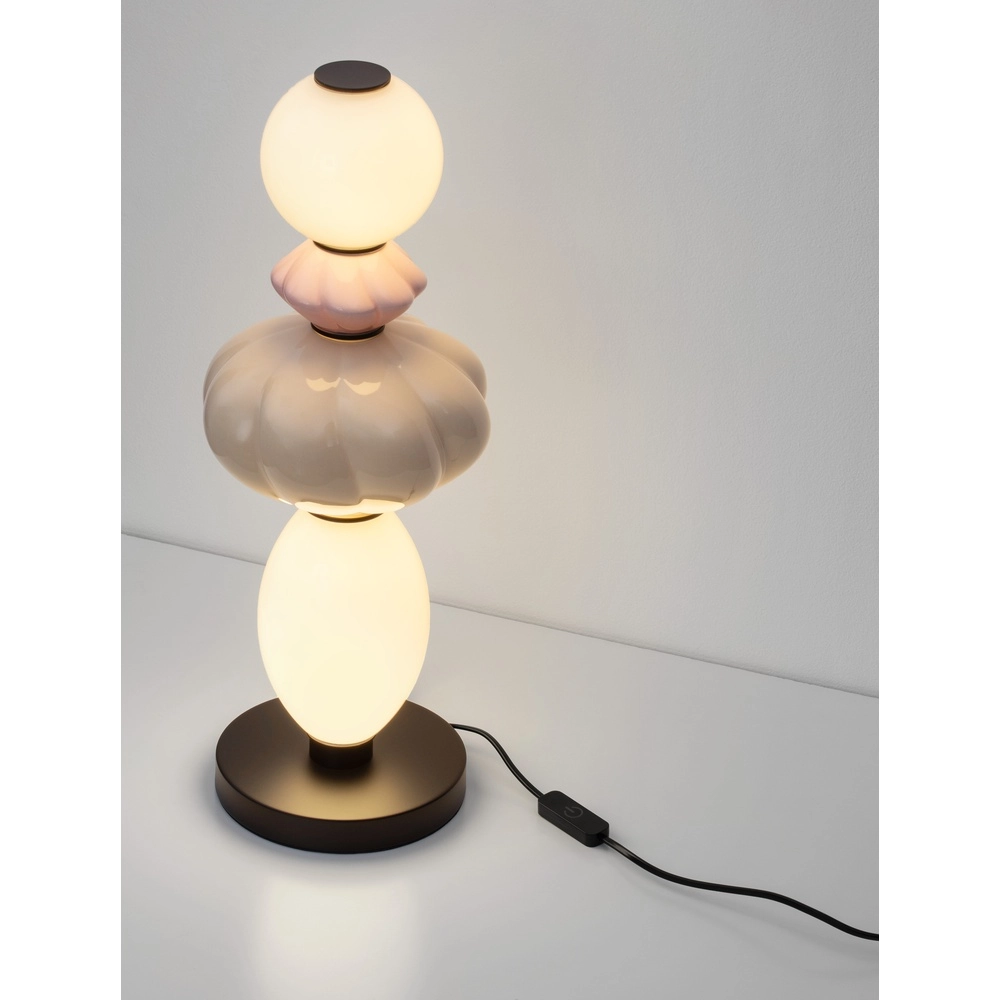 Tafellamp Oneta wit - roze - beige Lyora 5212017473950