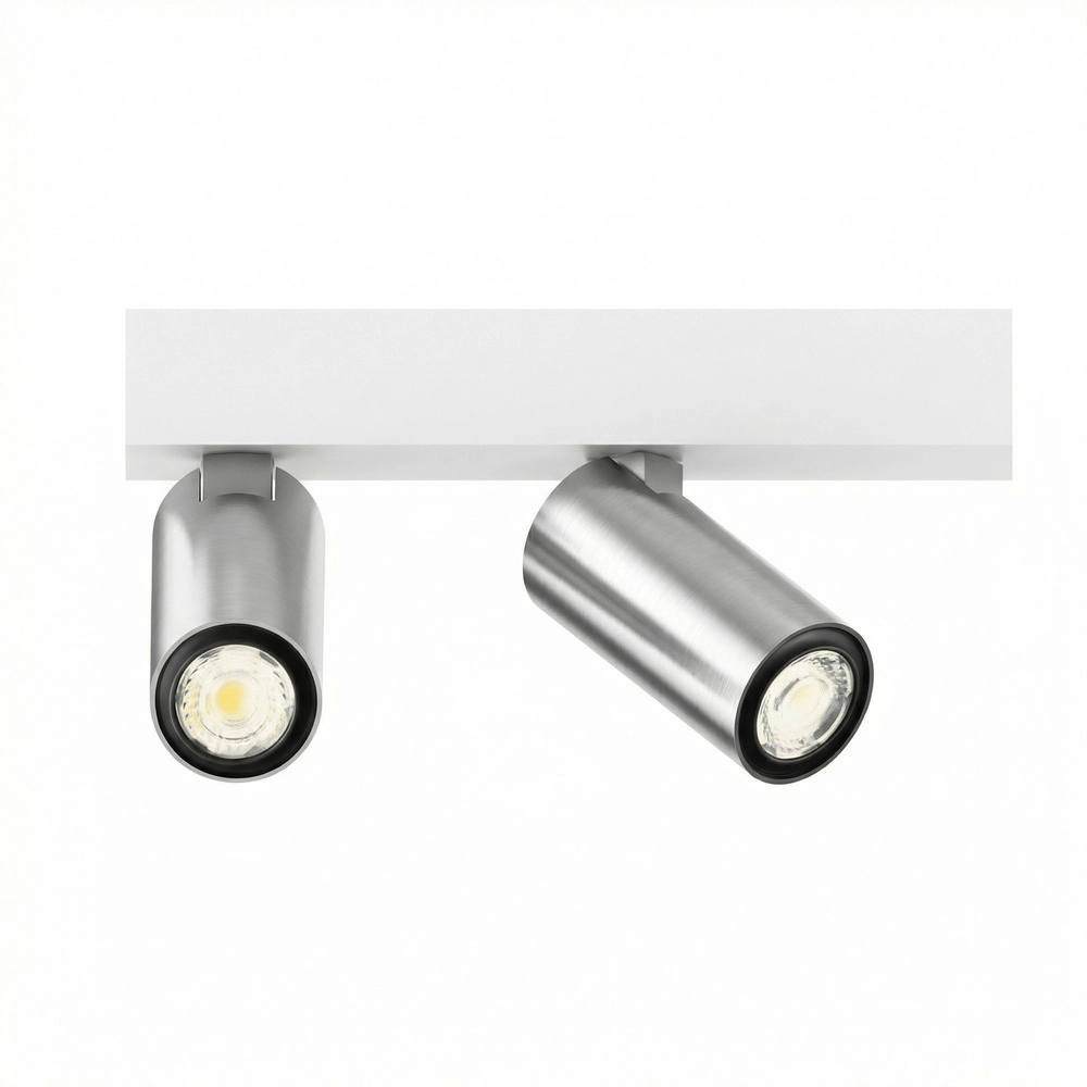 2-lichts opbouwspot Tevo Mini wit met chroom