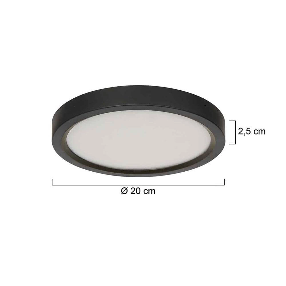 Zwarte plafondlamp Walcie Ø 20cm Steinhauer 8712746176575