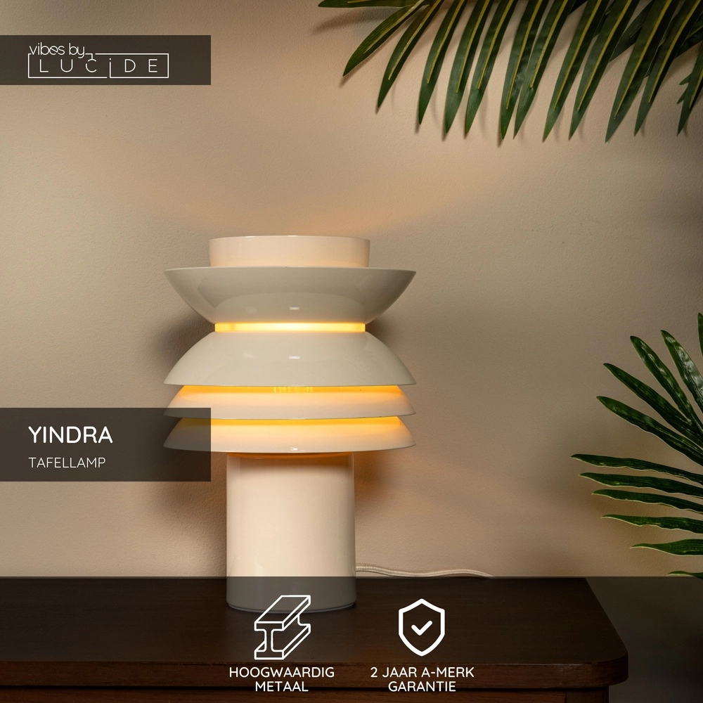 Tafellamp Yindra crème Lucide Vibes 5411212650153