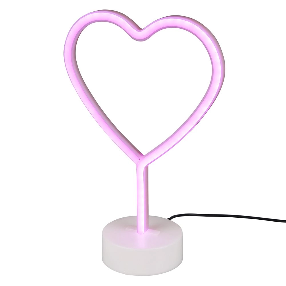 Tafellamp Heart met roze licht Tafellamp Heart met roze licht