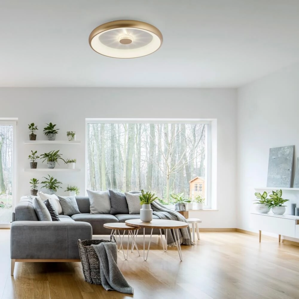 Ronde plafondlamp Vertigo messing Ø 61,5cm Just Light 4043689995096