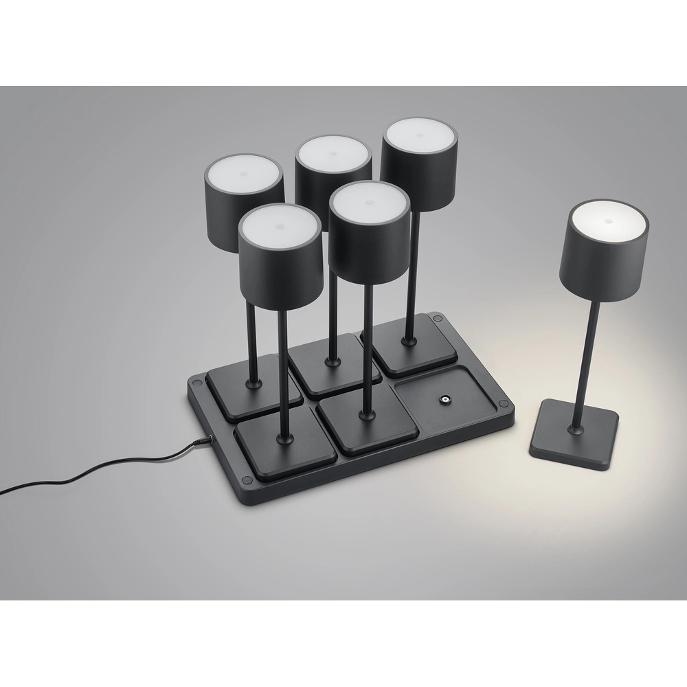 Set van 6 tafellampjes Fernandez zwart Trio 4017807601688