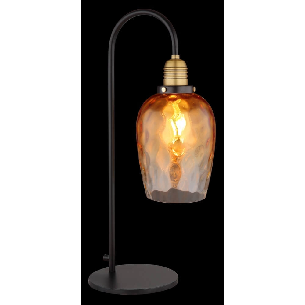 Tafellamp Salvy amber glas honinggraat Globo 9007371454600