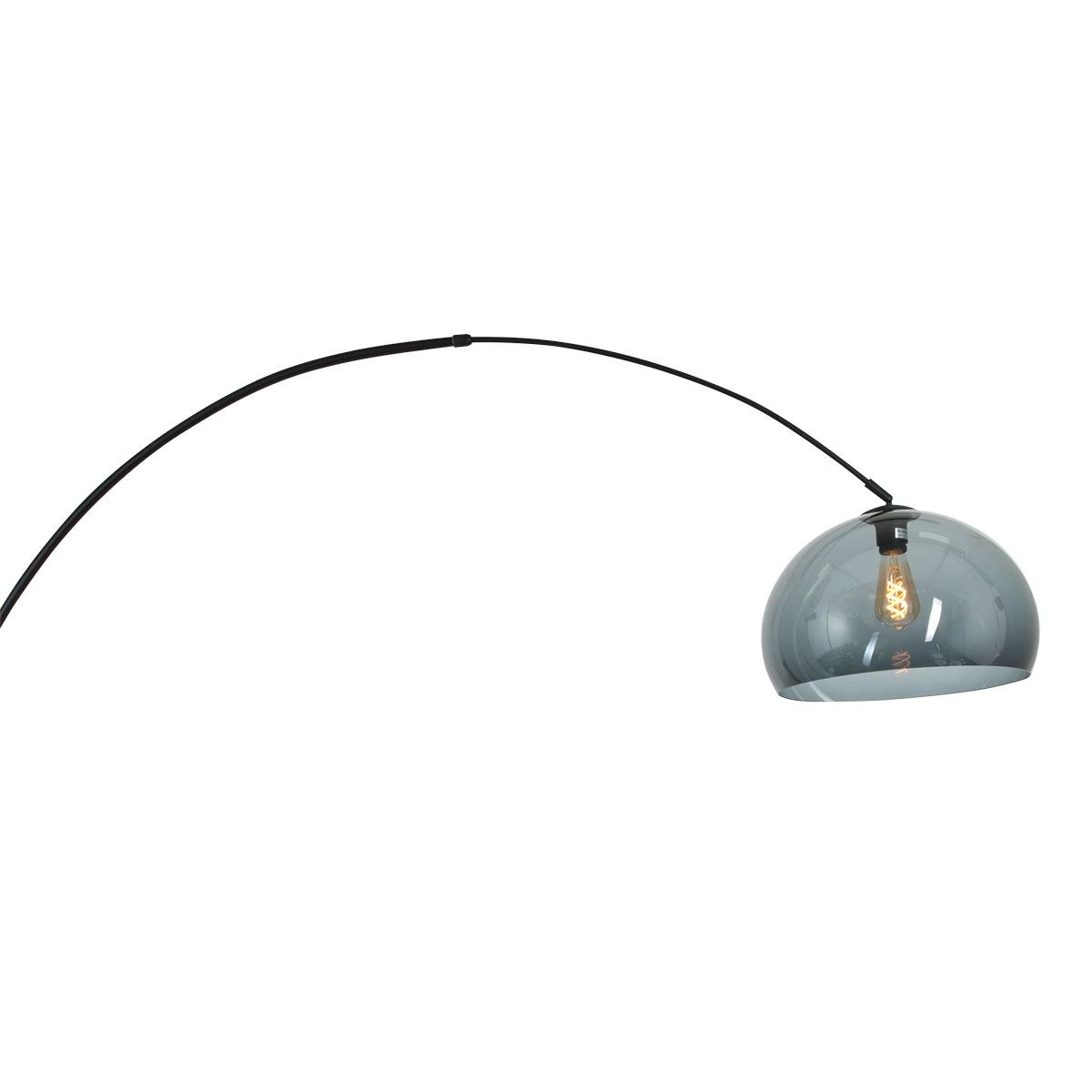 Wand booglamp Sparkled zwart met smoke kap Steinhauer 8712746146660