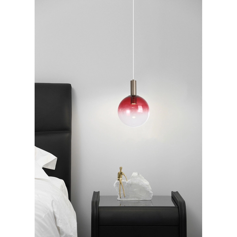 Design hanglamp Ombre rood glas Searchlight 5053423297835