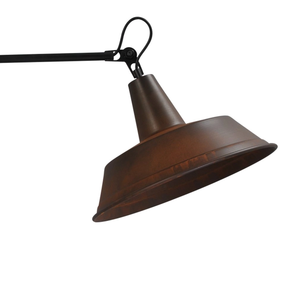 Roestbruine wandleeslamp Industria 122cm roestbruin met zwart Masterlight 8718121235912