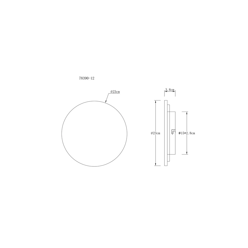Strakke wandlamp Jillian Ø 23cm Globo 9007371583676