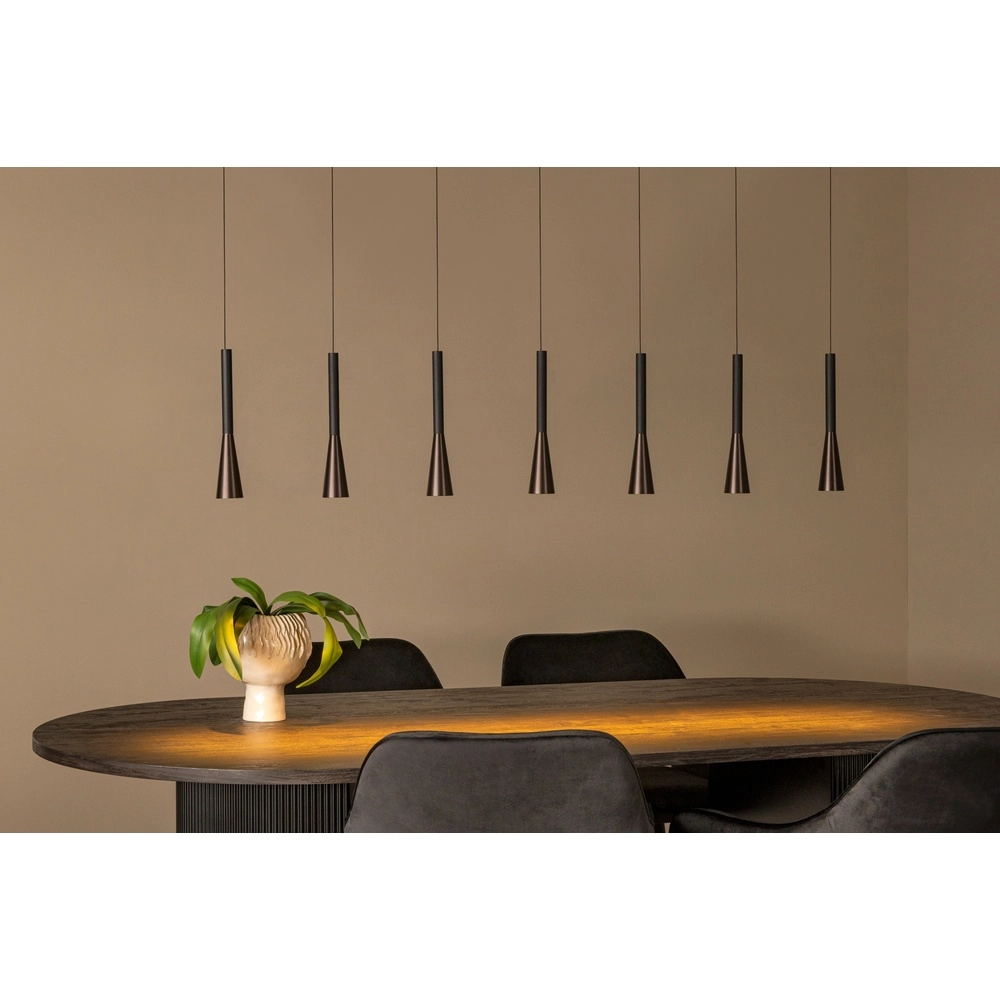 Design hanglamp Joakim 7-lichts koffie bruin Premium by Lucide 5411212242129