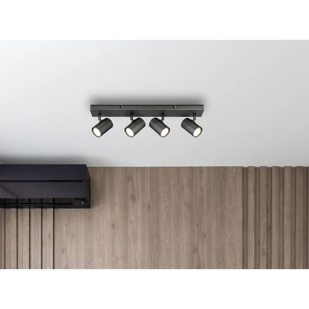 Grijze plafondlamp James 4-lichts Globo 9007371450848