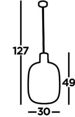 Hanglamp Glas Barrel zwart met smoke glas Searchlight 5053423190433