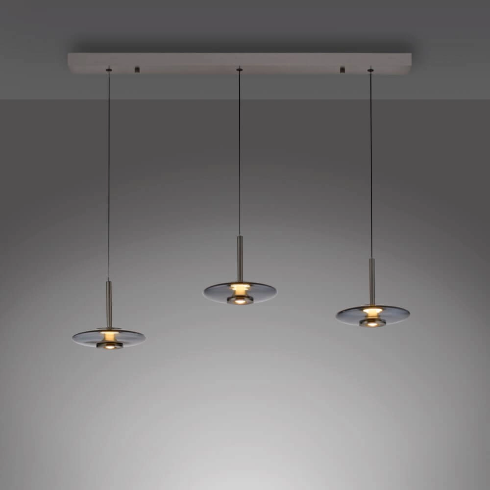 Hanglamp 3-lichts Pure Vitrum design grijs Paul Neuhaus 4012248382646