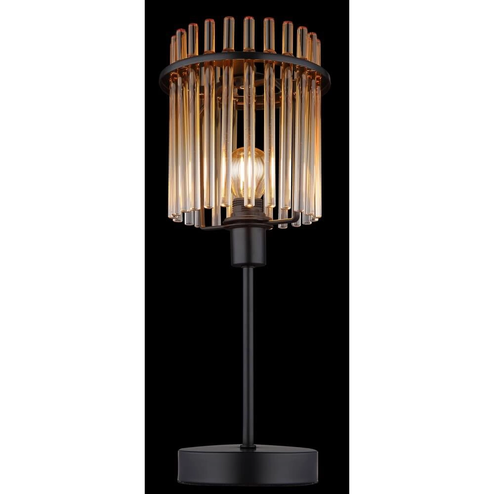 Zwarte tafellamp Gorley met amberglas Ø 15cm Globo 9007371474981