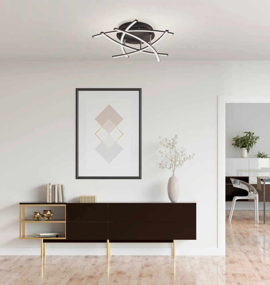 Zwarte led plafondlamp Cross TW Ø 50cm Fischer & Honsel 4003694208963