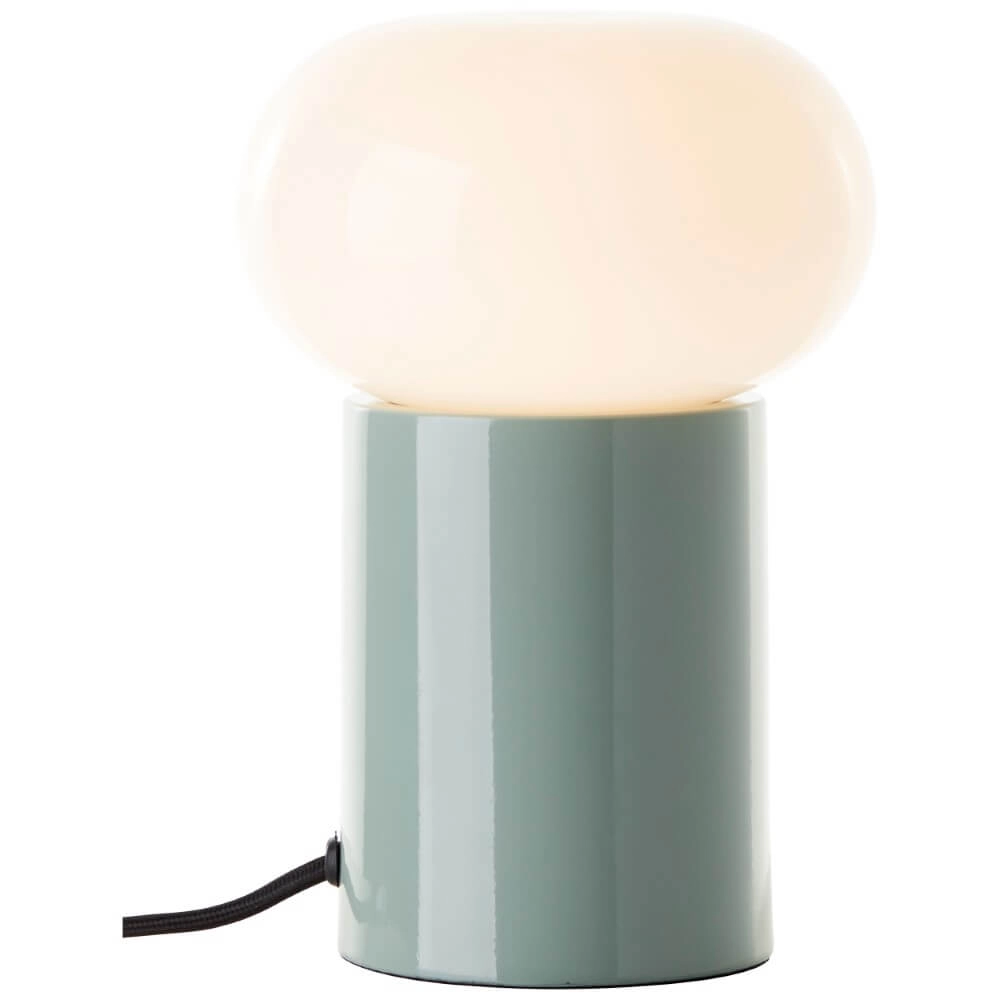 Groene tafellamp Knut met wit glas Brilliant 4004353430176