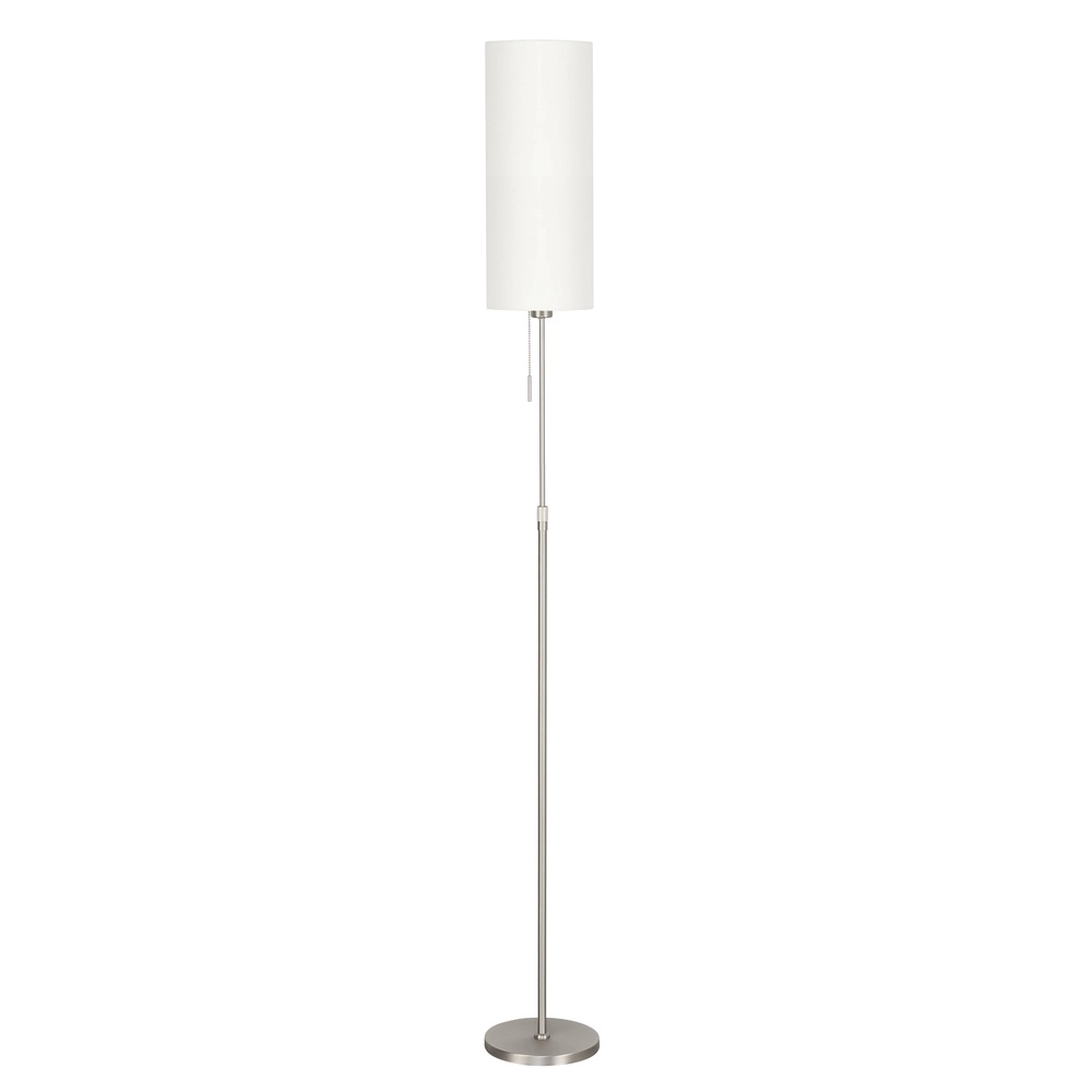 Vloerlamp Victoria mat nikkel met off white kap