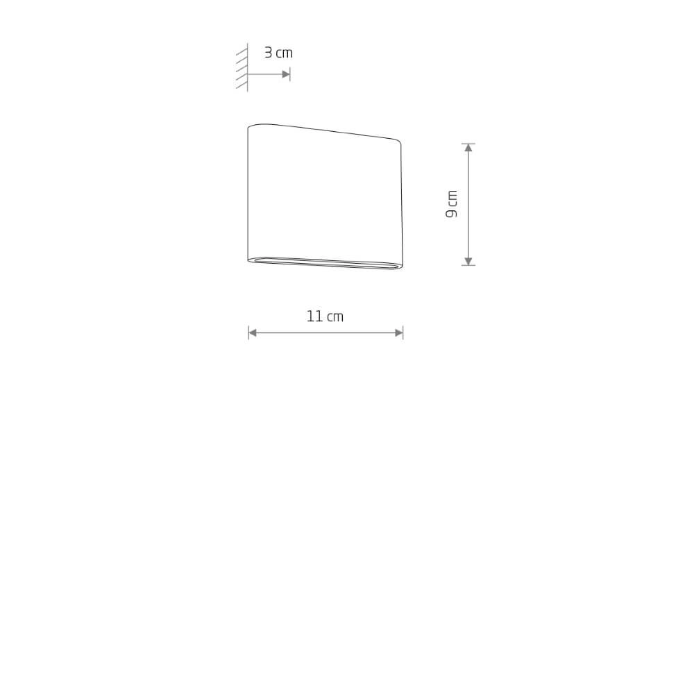 Brass wall lamp Semi S LED 11cm Lyora 5903139113656