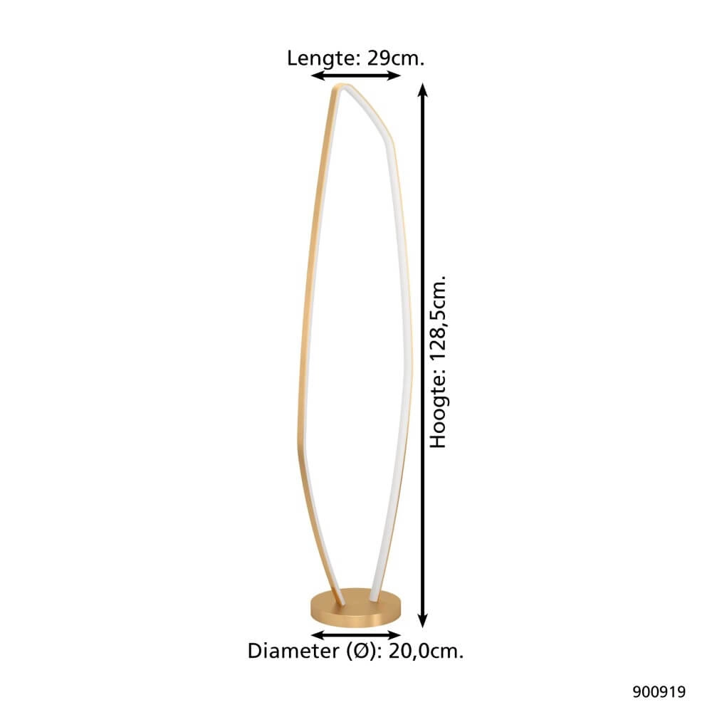 Gouden led staande lamp Vallerosa Eglo 9008606277841