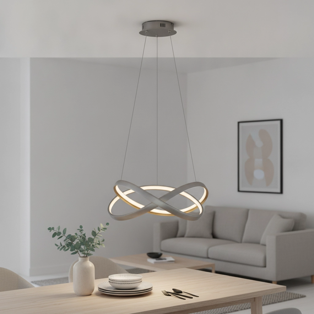 Design hanglamp Odrey zilvergrijs met goud