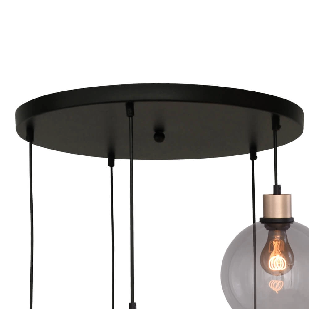 Vide hanglamp Lazise 5x Ø 20cm goud Masterlight 8718121303079