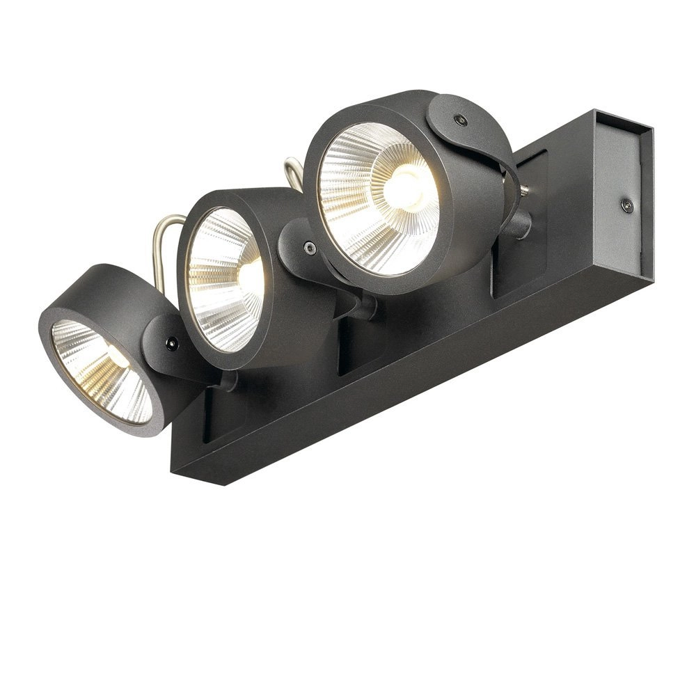 Richtbare spots Kalu Led 3-lichts - 3x47w zwart