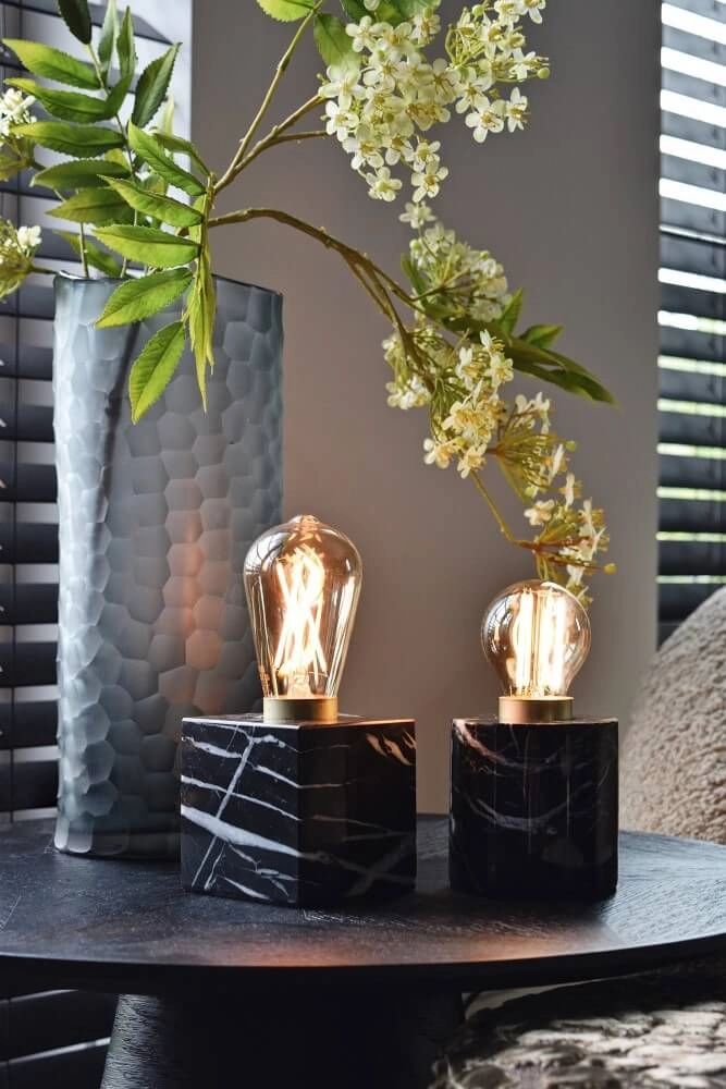 Marmer look tafellampje Marbler Rond Circle 8712879150824