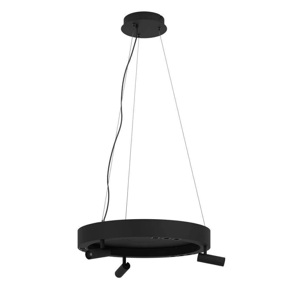 Zwarte led hanglamp Bruscoli Ø 60cm