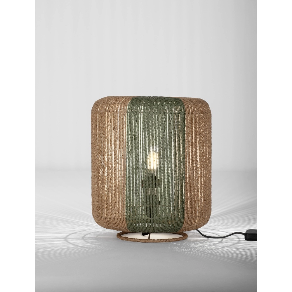 Tafellamp Dena Ø 33cm bruin met groen Tafellamp Dena Ø 33cm bruin met groen