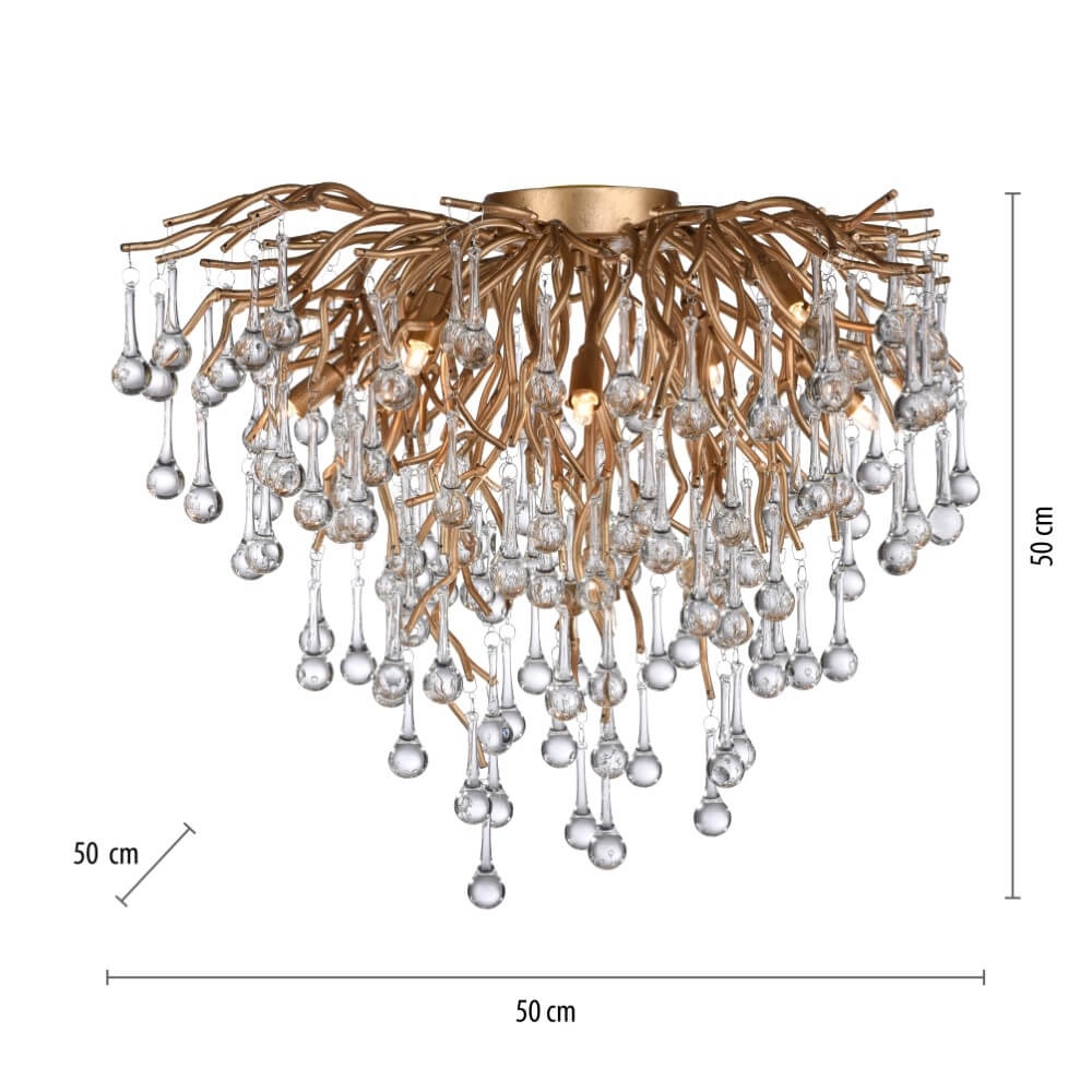 Kroonluchter Icicle messing 50cm Paul Neuhaus 4012248352083